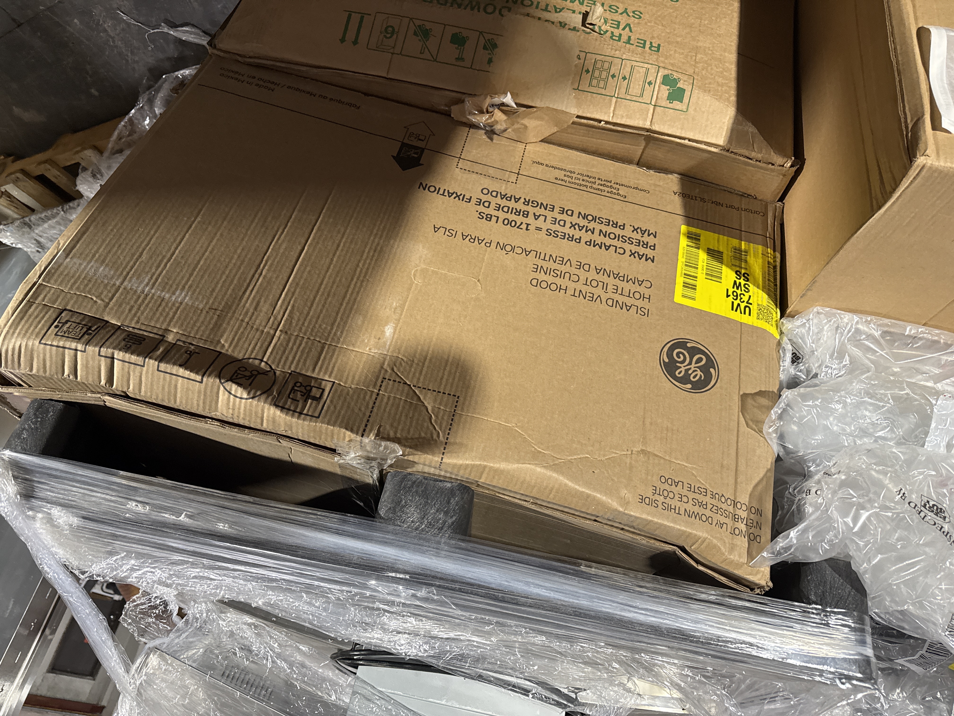 GE Profile 36" Island-Mount Chimney Hood, Stainless Steel – UVI7361SWSS
