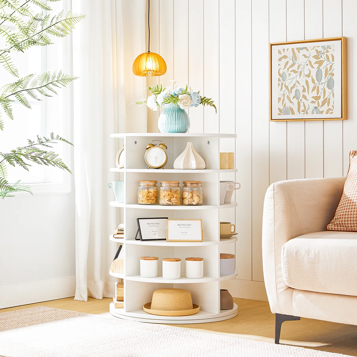 Yasmani 23.6" W 5-Tier Rotating Shoe Rack