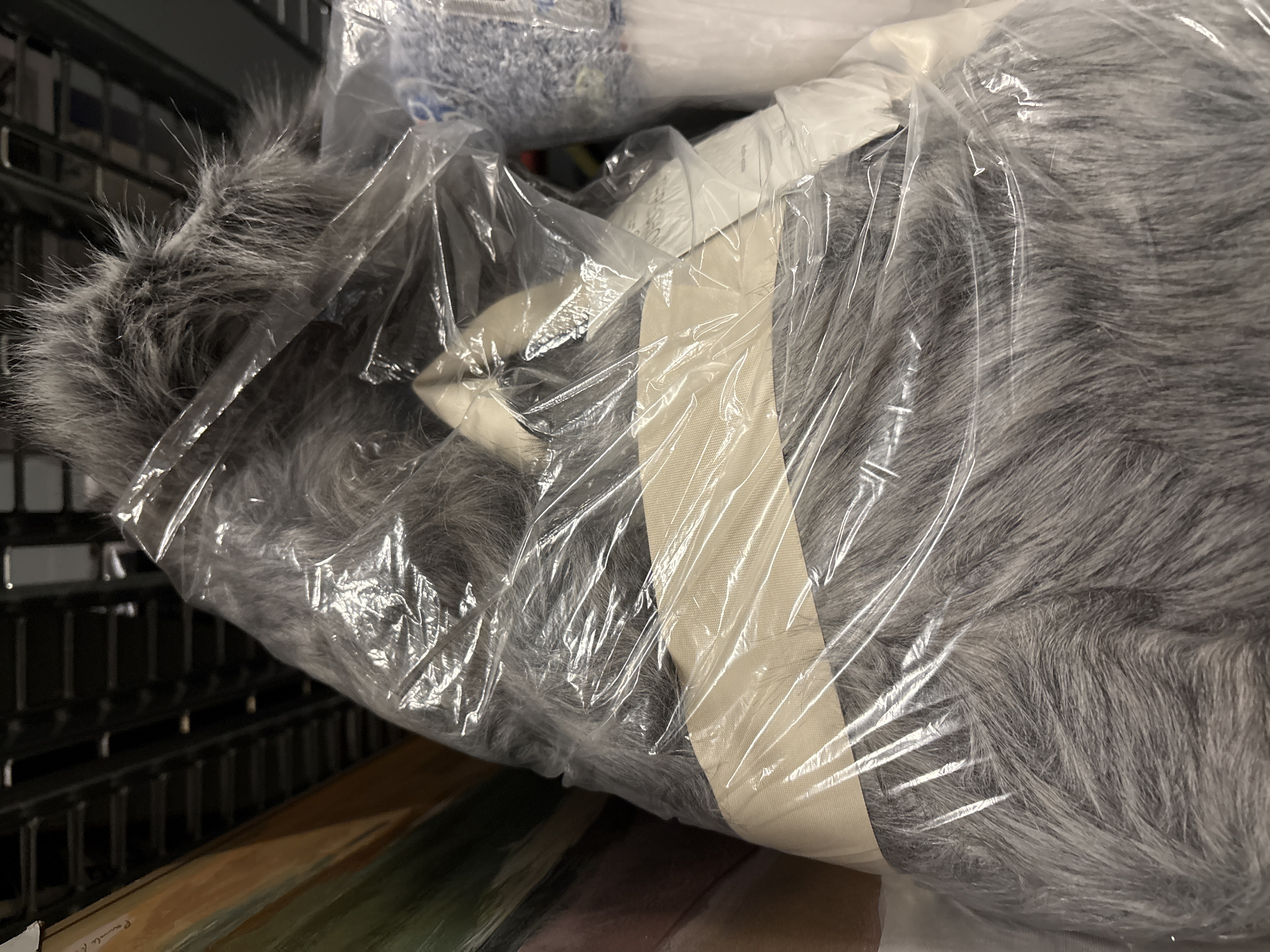 Threshold Faux Fur Throw Blanket Gray