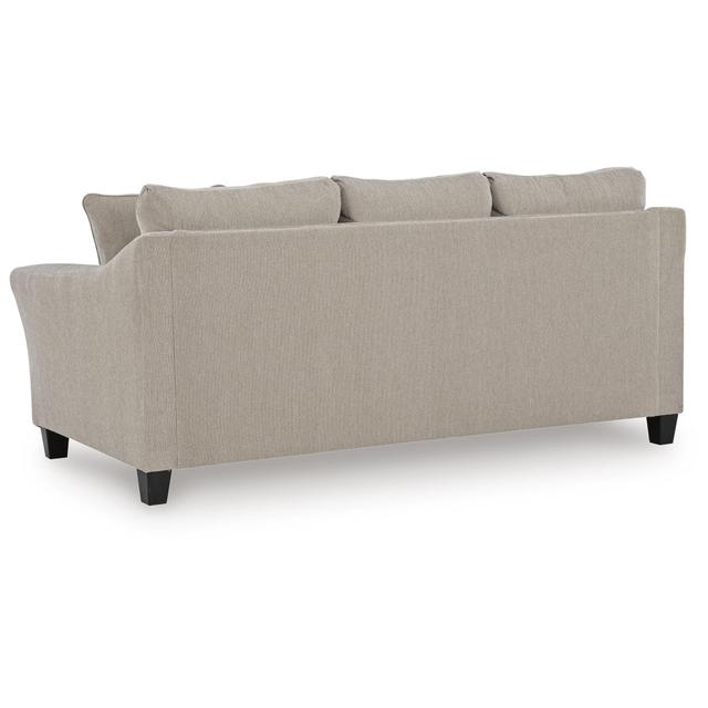 Light Gray Three-Cushion Sofa with Accent Pillows