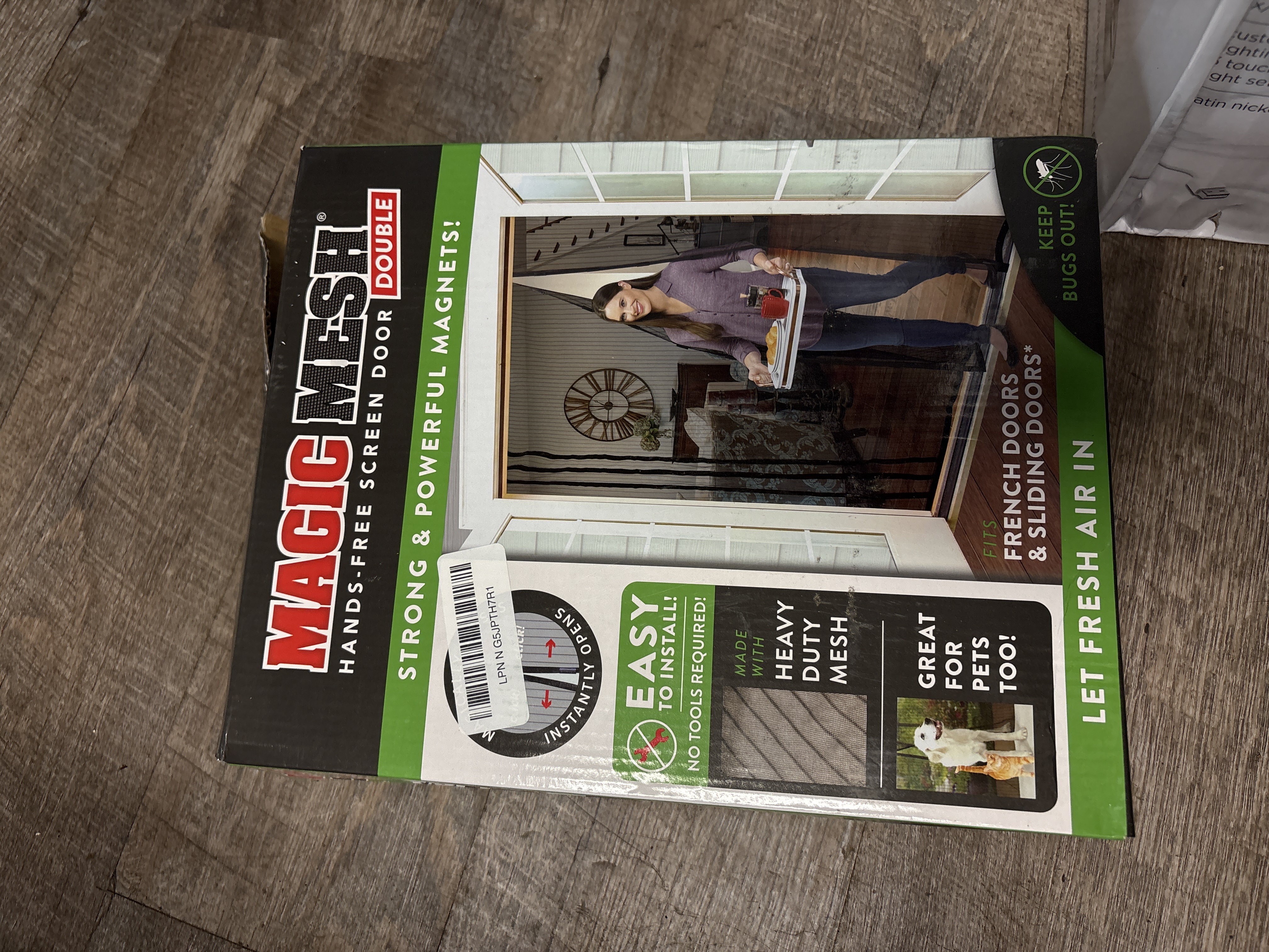Magic Mesh Double - Hands Free Magnetic Screen, Fits French & Sliding Doors 75 X 83 In