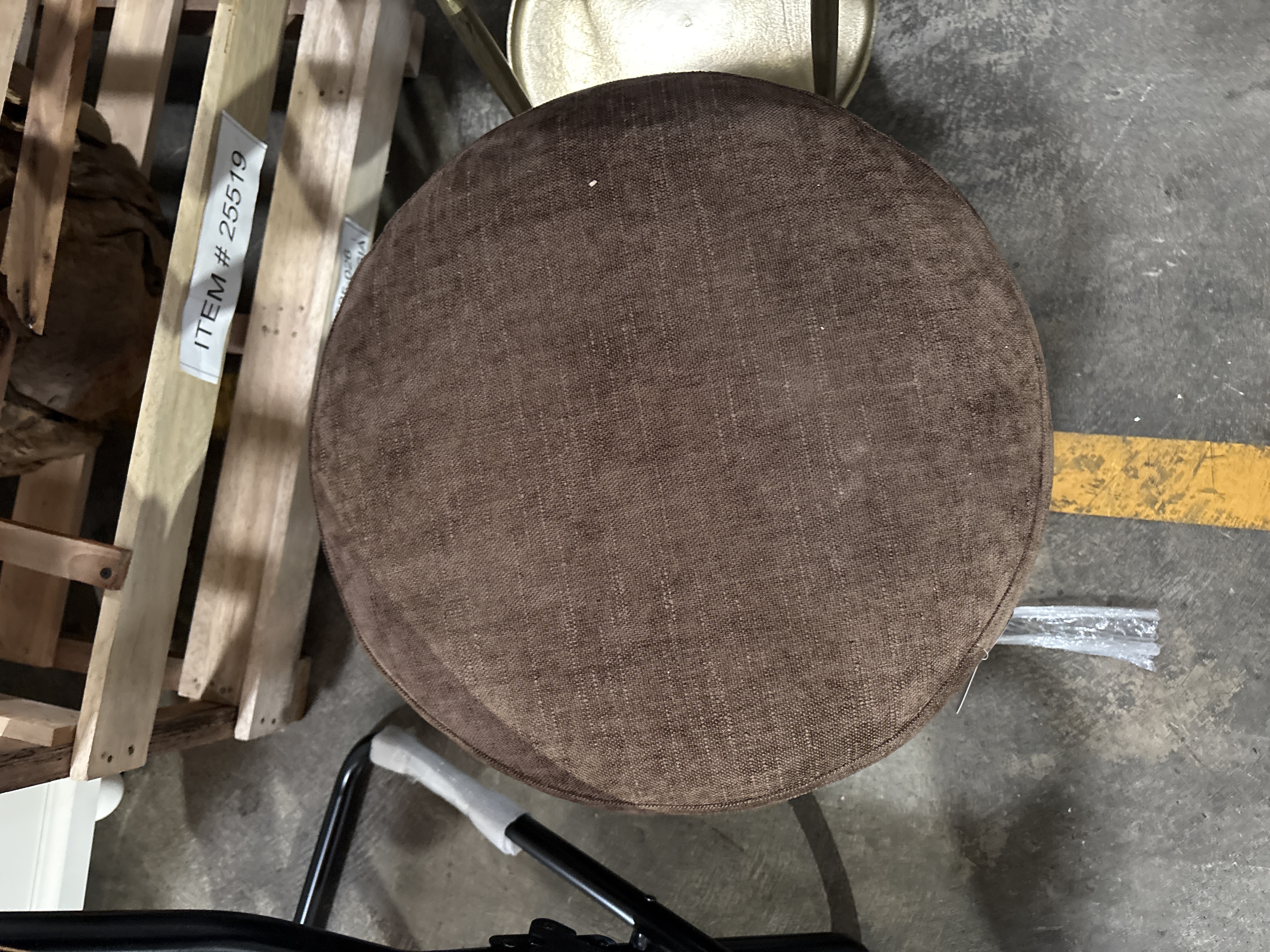 Twisted Metal Upholstered Ottoman Chocolate Brown