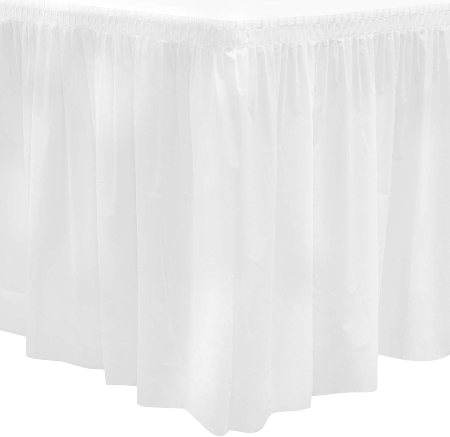 Party Essentials Plastic Table Skirt, 29" W x 8' (96") L, White